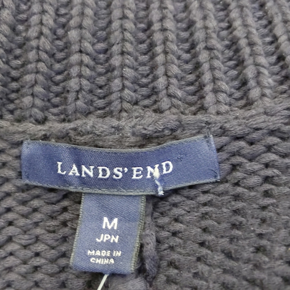 Lands' End navy blue cotton cardigan-sz M - Picture 6 of 6